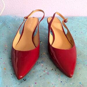 Via Spiga Red patent leather open heel shoes